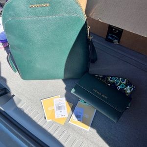 Authentic Michael Kors backpack and wallet